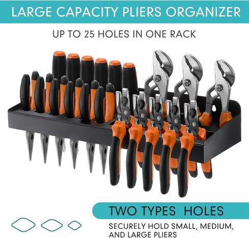 Pliers Holder Wall Mount Plier Storage Rack Heavy Duty Small Tool Organizer for Garage Workshop, Garage Wall Mount (Plier) in Kuwait