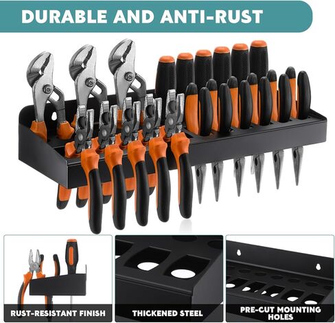 Pliers Holder Wall Mount Plier Storage Rack Heavy Duty Small Tool Organizer for Garage Workshop, Garage Wall Mount (Plier) in Kuwait