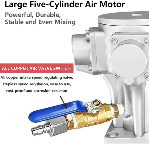 1HP 5-Cylinder Air Agitator for IBC Tank, with 96cm Stirring Rod, 1300RPM, 1 Ton Stirring Capacity, Stepless Speed Regulation, Suitable for Paints, Dyes, Etc. in Kuwait