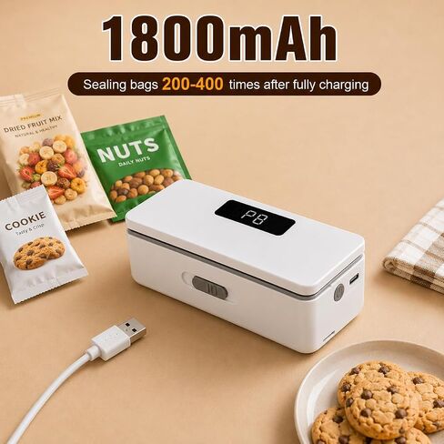 Mini Bag Sealer with Cutter and Magnet,Upgraded 8 Adjustable Levels Rechargeable Heat Sealer,Portable Sealing Machine for Chips Snacks Plastic Bags,Mylar Bags,Kitchen Gadgets for Food Resealer 1 Pack in Kuwait