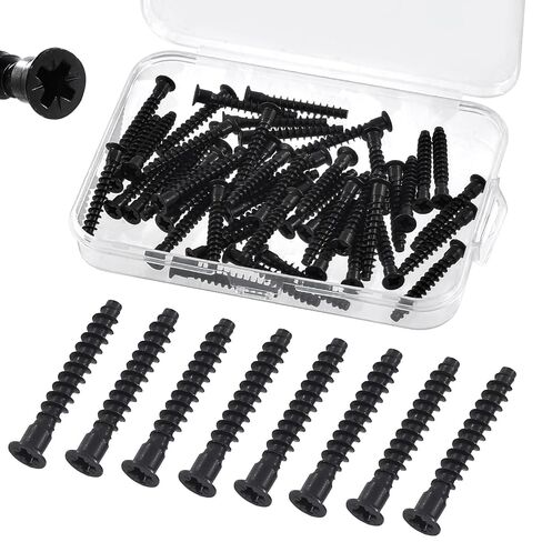 Keadic 130Pcs Highpoint Confirmat Screws, Flat Head Countersunk Screws, Black Zinc Plated Furniture Contecting Screw for Industrial and Scientific, M5 x 35mm/40mm/50mm, M7 x 40mm/50mm/70mm in Kuwait