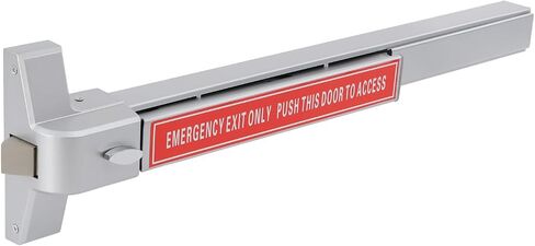 Commercial Door Push Bar Lock for Emergency Exit Doors, Heavy Duty Aluminum Painted Push Bar Panic Exit Device Hardware with 2 Keys fits Wood & Metal Doors, Left/Right Compatible in Kuwait