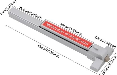 Commercial Door Push Bar Lock for Emergency Exit Doors, Heavy Duty Aluminum Painted Push Bar Panic Exit Device Hardware with 2 Keys fits Wood & Metal Doors, Left/Right Compatible in Kuwait