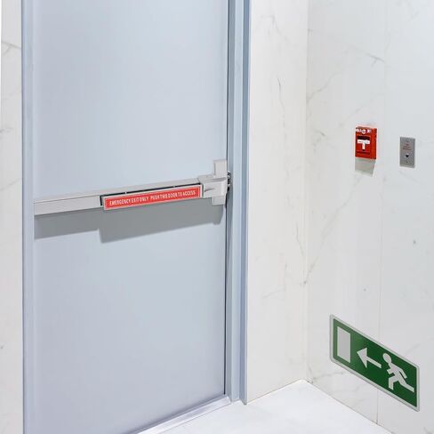 Commercial Door Push Bar Lock for Emergency Exit Doors, Heavy Duty Aluminum Painted Push Bar Panic Exit Device Hardware with 2 Keys fits Wood & Metal Doors, Left/Right Compatible in Kuwait