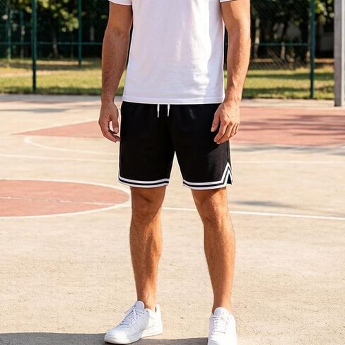 Men's Mesh Basketball Shorts, Quick Dry Ice Silk Athletic Shorts with Drawstring, Casual & Sports Wear in Kuwait