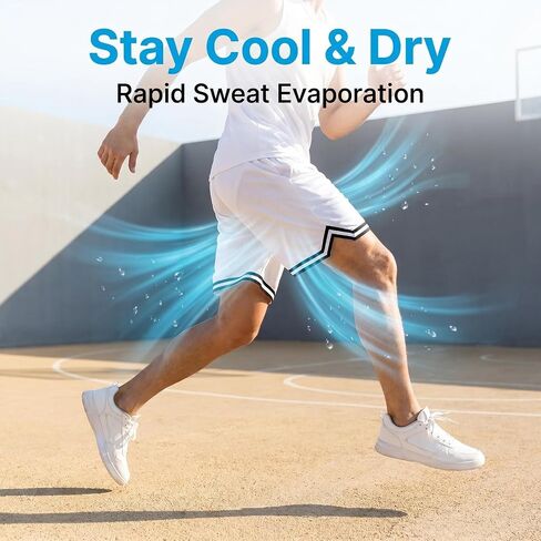 Men's Mesh Basketball Shorts, Quick Dry Ice Silk Athletic Shorts with Drawstring, Casual & Sports Wear in Kuwait