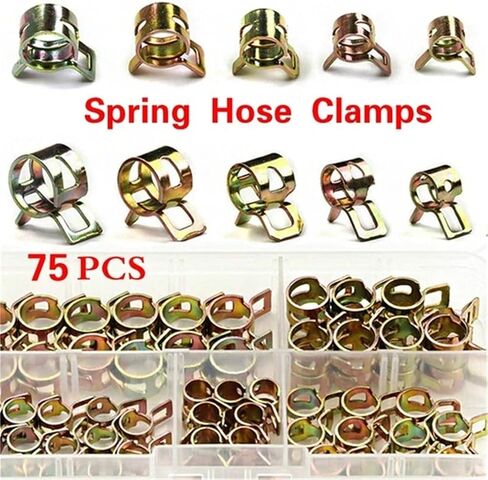 75Pcs 6mm/7mm/8mm/9mm/10mm For Choose Fuel Spring Clip Vacuum Silicon Hose Clamps Autos Spring Clip Fuel Oil Water Tube Clamps in Kuwait