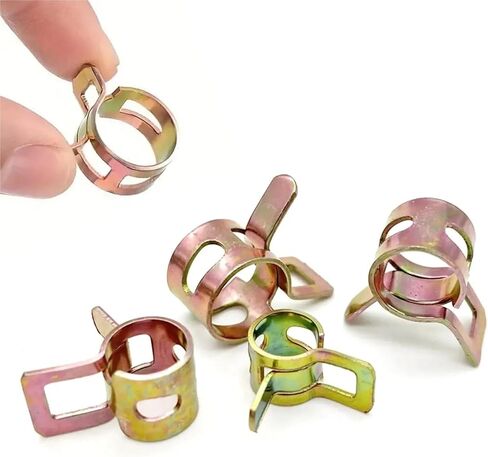 75Pcs 6-10mm Manganese Steel Spring Driven Hose Clamps Low Pressure Air Clamps Fastener Sorting Kit For Pipes, Automobiles in Kuwait