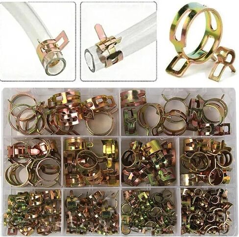 165pcs 6mm-22mm Spring Clip Fuel Water Line Hose Pipe Air Tube Clamps Fuel Water Tube Clamps Fastener Assortment Kit in Kuwait