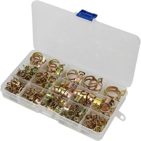 165pcs 6mm-22mm Spring Clip Fuel Water Line Hose Pipe Air Tube Clamps Fuel Water Tube Clamps Fastener Assortment Kit in Kuwait