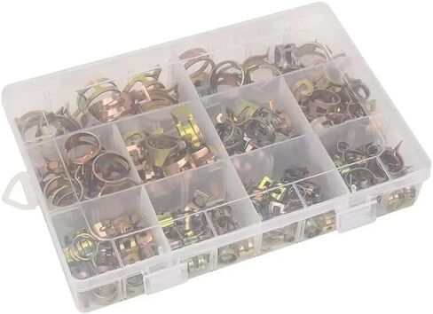 165pcs 6mm-22mm Spring Clip Fuel Water Line Hose Pipe Air Tube Clamps Fuel Water Tube Clamps Fastener Assortment Kit in Kuwait