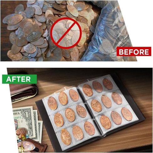 Pressed Smashed Penny Collector Collection Book Display Holder Album for 108 Coins Booklet (Penny Cover) in Saudi Arabia