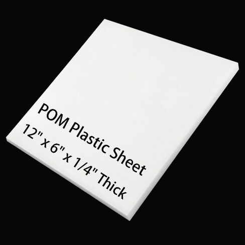 1/4" Thick White Delrin/Acetal Copolymer Plastic Sheet - 12" x 6" POM Plastic Sheet for Industrial Machinery Parts(White 1 PC) in Kuwait