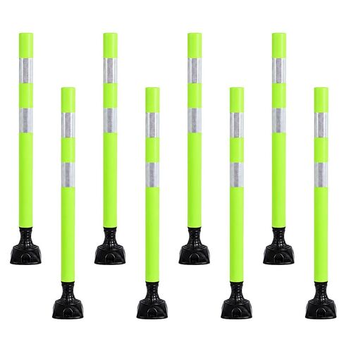 8 Pack Traffic Delineator Posts – High Visibility Reflective Safety Cones with Spring Base for Roadway, Parking, Garage, Construction Zones (Orange, 36 Inch) in Saudi Arabia