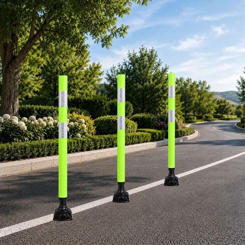 8 Pack Traffic Delineator Posts – High Visibility Reflective Safety Cones with Spring Base for Roadway, Parking, Garage, Construction Zones (Orange, 36 Inch) in Saudi Arabia