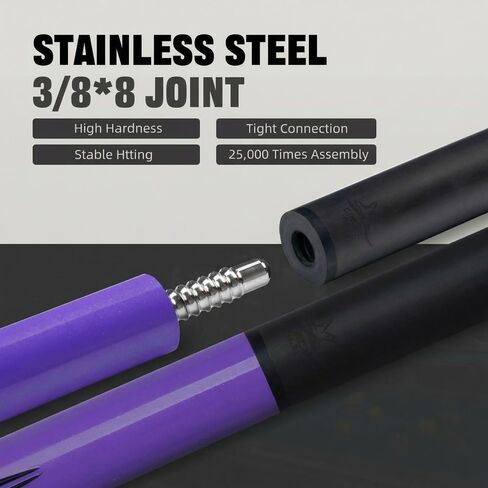 CRICAL Carbon Fiber Playing Cue and Jump Break Cue Set, 58" Low Deflection Professional Pool Cue, 54" 3-Piece Jump Break Cue, 12.5mm and 13.5mm Tips in Kuwait