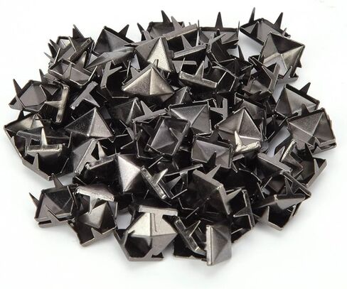 100 Pcs 9 mm Brass Copper Pyramid Studs 4 Prong Metal Nailhead Studs Spikes for Clothing Bag Leather Shoes Punk Rock Jewelry Craft (Color) in Kuwait
