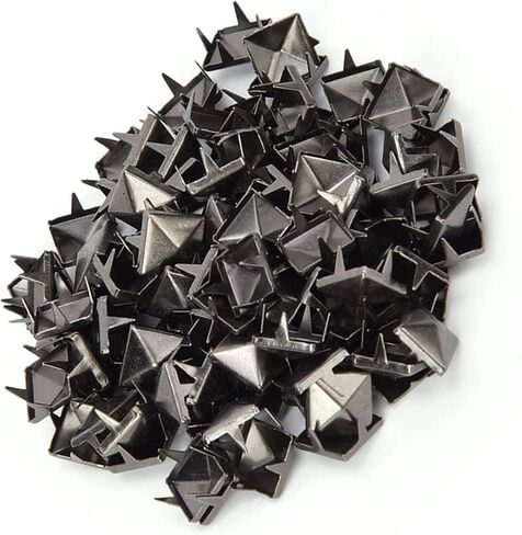 100 Pcs 9 mm Brass Copper Pyramid Studs 4 Prong Metal Nailhead Studs Spikes for Clothing Bag Leather Shoes Punk Rock Jewelry Craft (Color) in Kuwait