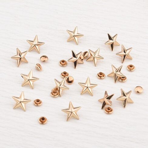 Multi-Use 14mm Star Rivets Buckle for Diy Craft Metal Screw Back for Clothe Cool Silver Star Studs Rivets for Bags, Shoes in Kuwait