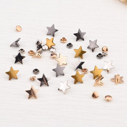 Multi-Use 14mm Star Rivets Buckle for Diy Craft Metal Screw Back for Clothe Cool Silver Star Studs Rivets for Bags, Shoes in Kuwait