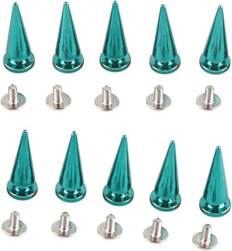 Cone Studs, 10 Pack Metal with Screws, Leather Rivets Set, DIY Craft Decoration Kit, for Fashion Designers, DIY Crafters, Clothing Repair, Handmade Accessories, Leather Projects, C in Kuwait