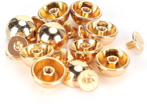 Mushroom Rivets, Hard Alloy Golden Round Head Screw Studs for Punk Clothing and DIY Decor 12mm 30 Sets in Kuwait