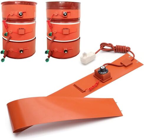 Premium 3000W Metal Drum Heater Belt for 20L-200L Oil Pails, Silicone Rubber Heating Pad with Digital/Rotary Temperature Control, Efficient Barrel Heat Element in Kuwait
