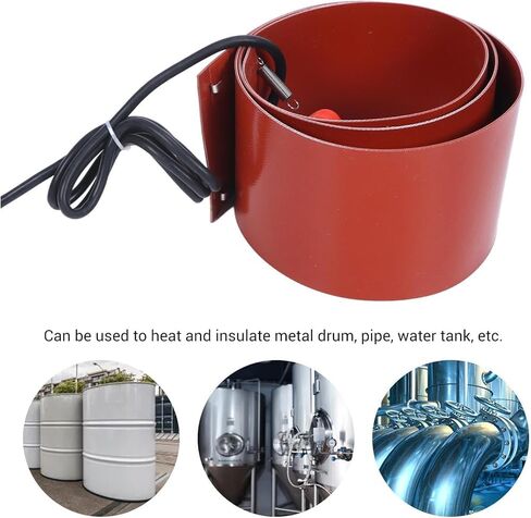 Silicone Heating Pad for 200L Oil Drum - Drum Heater with Adjustable Thermostat, Ideal for Valves, Instruments & Tanks - Durable Barrel Band Heater Pad in Kuwait