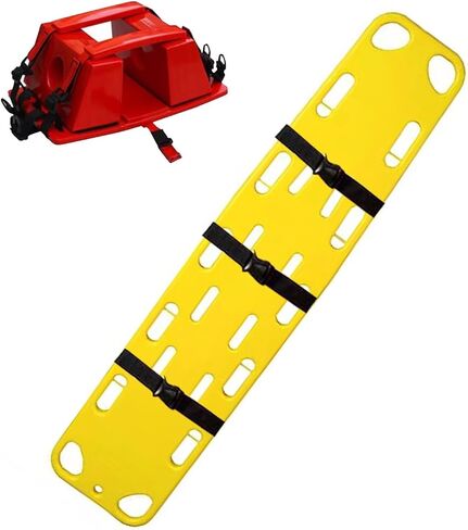 Portable Water Floating Stretcher Spine Board, Emergency Rescue Rescue Stretcher with Head Immobilizer & Straps, Swimming Pool Life-Saving Board (Yellow) in Kuwait