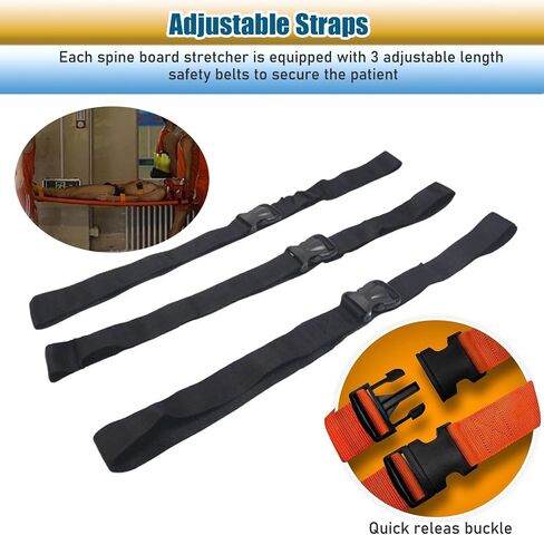 Foldable Life Spine Boards, Water Emergency Rescue Board with 3 Seat Belt, Portable Quickly Deploy Stretcher Quad Fold Backboard for Swimming Pools in Kuwait