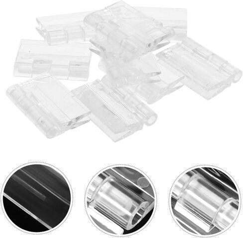 10pcs Acrylic Hinges for Cabinets Lightweight and Transparent Hinges Smooth Open Close Functionality for Doors and Boxes in Kuwait