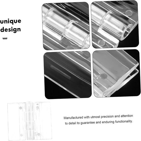 10pcs Acrylic Hinges for Cabinets Lightweight and Transparent Hinges Smooth Open Close Functionality for Doors and Boxes in Kuwait