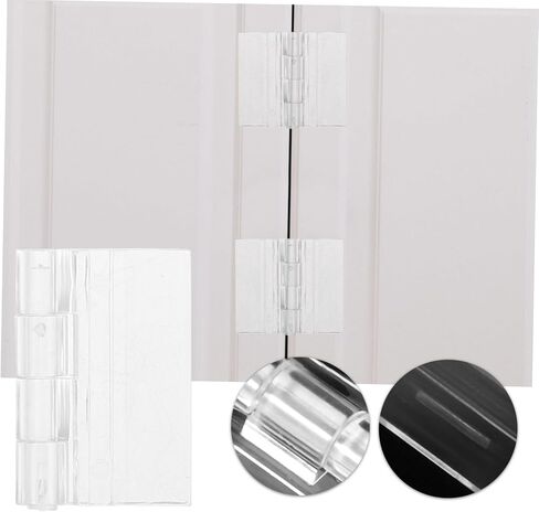 10pcs Acrylic Hinges for Cabinets Lightweight and Transparent Hinges Smooth Open Close Functionality for Doors and Boxes in Kuwait