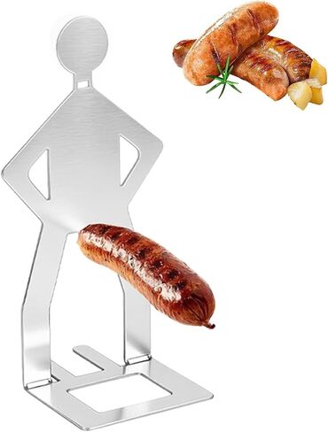 Hot Dog Holder, 5 Pcs Funny BBQ Sausage Holders Stainless Steel Man Hotdogs Sausage Stand for Camping Birthday Party Outdoor BBQ in Kuwait