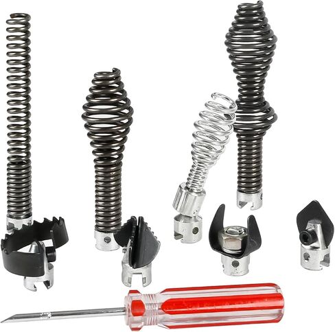10PCS Drain Cleaning Kit for RID-GID Sectional Drain Cables – Heavy Duty Cutters & Augers Compatible with K-400, C-4, C-6, C-7, C-8, C-9 Machines - for 5/16", 3/8" & 5/8" Cables in Kuwait