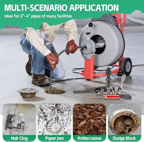 10PCS Drain Cleaning Kit for RID-GID Sectional Drain Cables – Heavy Duty Cutters & Augers Compatible with K-400, C-4, C-6, C-7, C-8, C-9 Machines - for 5/16", 3/8" & 5/8" Cables in Kuwait