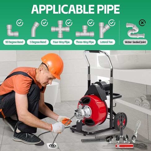 10PCS Drain Cleaning Kit for RID-GID Sectional Drain Cables – Heavy Duty Cutters & Augers Compatible with K-400, C-4, C-6, C-7, C-8, C-9 Machines - for 5/16", 3/8" & 5/8" Cables in Kuwait