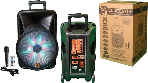 MR DJ DJ12BAT+ 12 بوصة عربة محمولة PA DJ مكبر صوت يعمل بالبلوتوث TWS بقدرة 3000 وات LCD/MP3/USB/micro SD in Kuwait