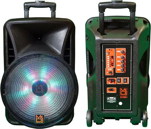 MR DJ DJ12BAT+ 12 بوصة عربة محمولة PA DJ مكبر صوت يعمل بالبلوتوث TWS بقدرة 3000 وات LCD/MP3/USB/micro SD in Kuwait