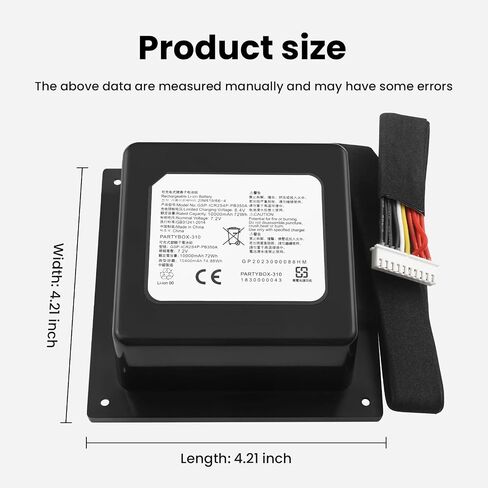 ANTIEE Replacement Battery for JBL PartyBox 310 Portable Bluetooth Party Speaker PN:GSP-2S4P-PB350A, GSP-2S4P-PB350B Battery 72Wh 10000mAh in Kuwait