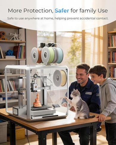 حاوية طابعة ثلاثية الأبعاد TOPCUBE F2 لمجموعة Bambu Lab A1/A1، حاوية أكريليك شفافة 360 درجة مع ضوء LED، صندوق غطاء طابعة ثلاثية الأبعاد تبريد نشط ودرجة حرارة ثابتة وعزل للرائحة in Kuwait
