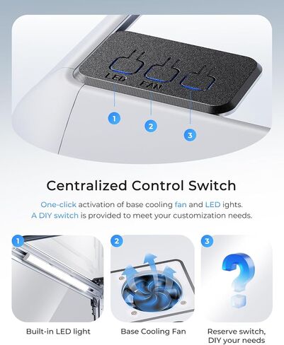 حاوية طابعة ثلاثية الأبعاد TOPCUBE F2 لمجموعة Bambu Lab A1/A1، حاوية أكريليك شفافة 360 درجة مع ضوء LED، صندوق غطاء طابعة ثلاثية الأبعاد تبريد نشط ودرجة حرارة ثابتة وعزل للرائحة in Kuwait