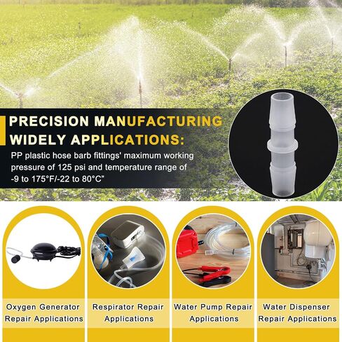 METALLIXITY 5 قطعة محول خرطوم بلاستيكي 3/8 بوصة بارب × 3/8 بوصة للسيارات والدراجات النارية والبحرية والشاحنات وأنظمة الوقود RV in Kuwait