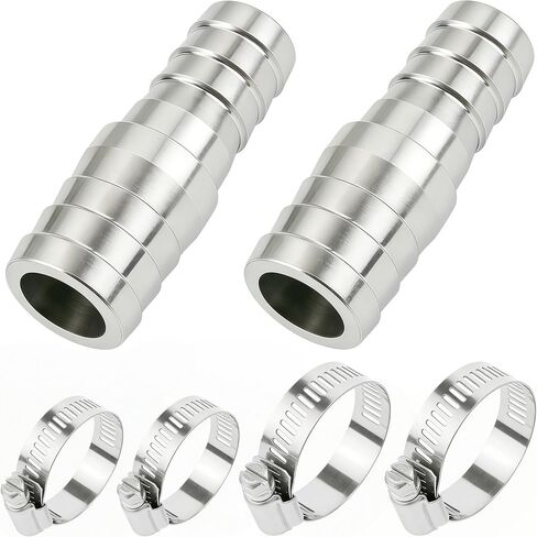 2 قطعة 304 الفولاذ المقاوم للصدأ تقليل جهاز الربط بارب ، 1/2 "إلى 5/8" خرطوم بارب مع 4 قطعة خرطوم المشابك in Kuwait