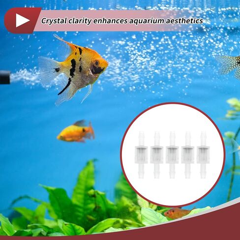 5 قطعة حوض السمك خرطوم بلاستيكي اذع المناسب 3/16 "مضمنة تحقق صمام طريقة واحدة عدم العودة خرطوم اذع تركيبات البلاستيك الشفاف in Kuwait