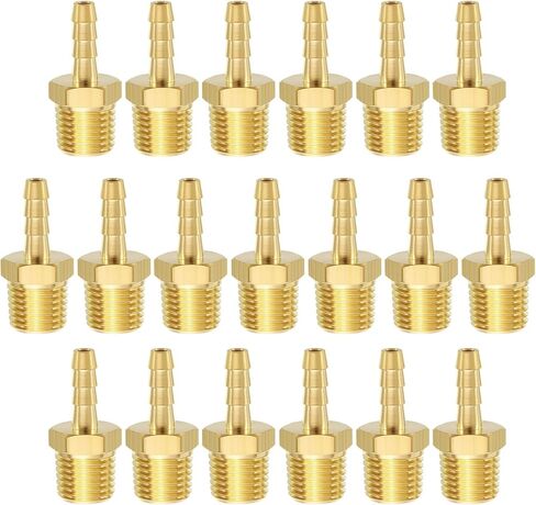 20 قطعة من METALLIXITY محول خرطوم نحاسي إلى NPT ذكر 3/16 بوصة Barb x 1/4 بوصة NPT ذكر للسيارات والدراجات النارية والبحرية والشاحنات وأنظمة الوقود RV in Kuwait