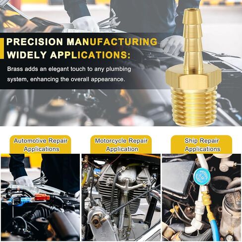 20 قطعة من METALLIXITY محول خرطوم نحاسي إلى NPT ذكر 3/16 بوصة Barb x 1/4 بوصة NPT ذكر للسيارات والدراجات النارية والبحرية والشاحنات وأنظمة الوقود RV in Kuwait