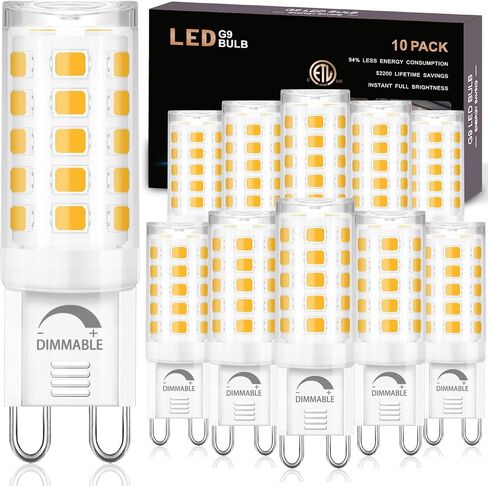Winshine 10 حزمة عكس الضوء G9 LED لمبة الضوء 3000K أبيض دافئ، 4W G9 قاعدة الثريا ضوء لمبة بيضاء ناعمة، T4 40Watt استبدال الهالوجين G9 قاعدة ثنائية الدبوس، CRI85 120V 360 درجة زاوية الشعاع in Saudi Arabia