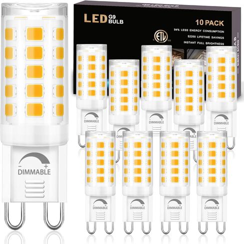 Winshine 10 حزمة عكس الضوء G9 LED لمبة الضوء 3000K أبيض دافئ، 4W G9 قاعدة الثريا ضوء لمبة بيضاء ناعمة، T4 40Watt استبدال الهالوجين G9 قاعدة ثنائية الدبوس، CRI85 120V 360 درجة زاوية الشعاع in Saudi Arabia