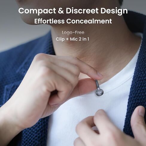 ميكروفون Lavalier لاسلكي لأجهزة iPhone وAndroid، ميكروفون صغير USB-C مع خاصية إلغاء الضوضاء AI، نطاق 196 قدمًا، بطارية 50 ساعة، ميكروفون مثبت على طية صدر السترة لإنشاء محتوى تسجيل مقابلة على YouTube in Kuwait